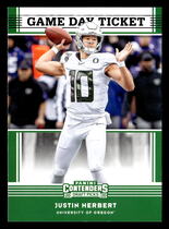 2020 Panini Contenders Draft Picks Game Day Tickets #4 Justin Herbert