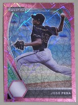 2021 Panini Prizm Draft Picks Pink Velocity Prizm #175 Jose Pena