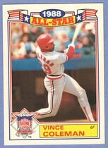 1989 Topps Glossy All Stars #17 Vince Coleman