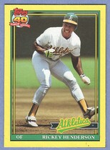 1991 Topps Wax Box Cards #H Rickey Henderson