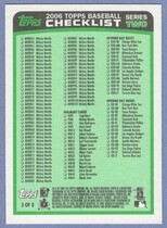 2006 Topps Base Set Series 1 #CL3 Checklist Green