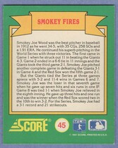 1991 Score World Series Trivia (Green Backs) #45 Smokey Fires