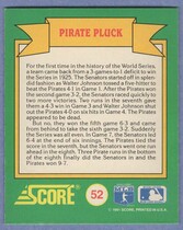1991 Score World Series Trivia (Green Backs) #52 Pirate Pluck