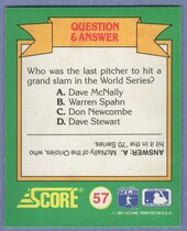 1991 Score World Series Trivia (Green Backs) #57 Q&