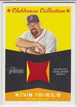 2009 Topps Heritage Clubhouse Collection Relics #CC-KY Kevin Youkilis
