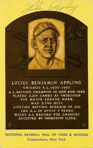 1965 Baseball Hall of Fame Gold Plaque Postcards 1965-2015 #1964 Luke Appling