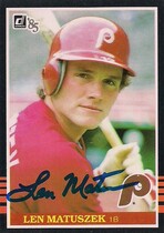 1985 Donruss Base Set #259 Len Matuszek