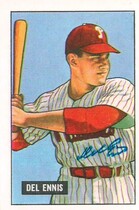 1986 Card Collectors Company 1951 Bowman Reprint #4 Del Ennis