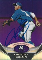 2011 Bowman Platinum Prospects Purple Refractors #BPP96 Christian Colon