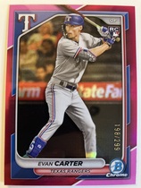 2024 Bowman Chrome Fuchsia Refractor #65 Evan Carter