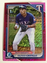 2024 Bowman Chrome Prospects Fuchsia Shimmer Refractor #BCP-159 Yolfran Castillo