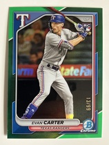 2024 Bowman Chrome Green Refractor #65 Evan Carter