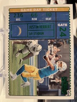 2022 Panini Contenders Game Day Ticket Emerald #18 Justin Herbert